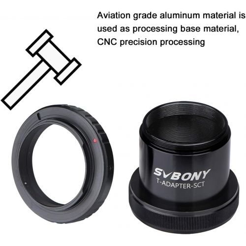  SVBONY SV167 T Adapter for Celestron?Sky Watcher SCT Telescope Focus Photography with T Adapter Ring for Nikon SLR or DSLR Cameras