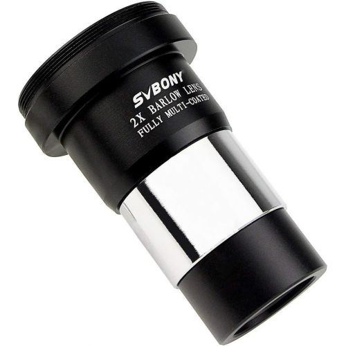  [아마존베스트]SVBONY 2X Barlow Lens 1.25 inch Doubles The Magnification Multi Coated Broadband Green Film with M42 Thread for Standard Telescope Eyepiece