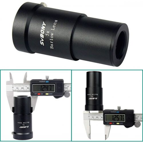  [아마존베스트]SVBONY 1.25 inches 5X Barlow Lens Fully Blackened Metal Multi Coated Broadband Green Film for Standard Telescope Eyepiece Astronomy