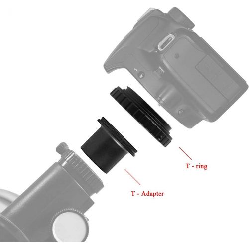  [아마존베스트]SVBONY T2 T Ring Adapter and T Adapter 1.25 inches Metal for Canon EOS Standard EF Lenses and Telescope Camera Astrophotography Accessories