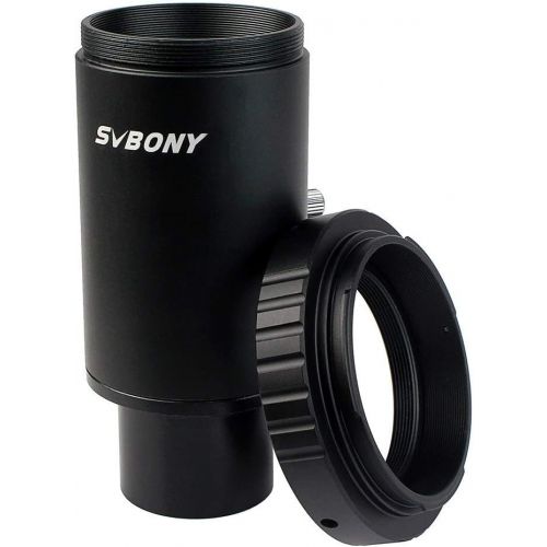  [아마존베스트]SVBONY Metal 1.25 inches T Adapter and T2 T Ring Adapter for Canon EOS Cameras Photography Dedicated CA1 Sleeve Extended Cylinder for Telescope