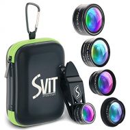 SVIT Phone Camera Lens Kit - 5 in 1 Universal Set for iPhone, Samsung, Smartphones and Tablets - 2X Zoom Telephoto, 198 Fisheye, 0.63X Wide Angle, 15X Macro, CPL Filter Lens for Cell Ph