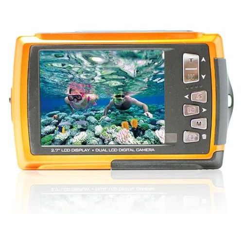  SVP Aqua 5800 Orange (with Micro 4GB) 18 MP Dual Screen Waterproof Digital Camera