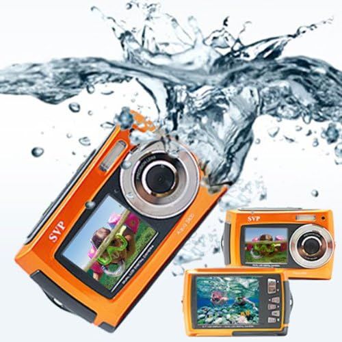  SVP Aqua 5800 Orange (with Micro 4GB) 18 MP Dual Screen Waterproof Digital Camera