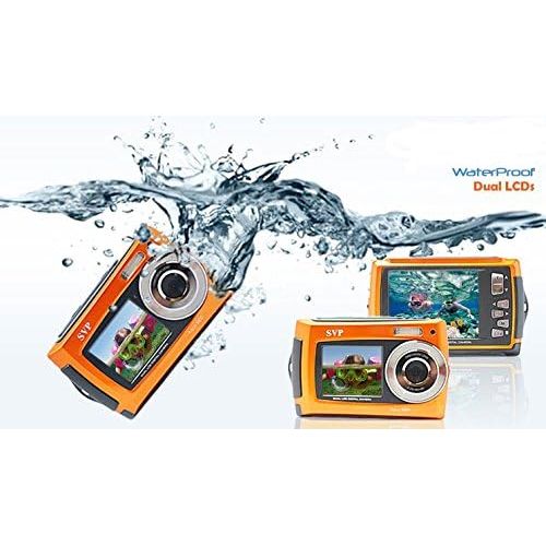  SVP 2.7 inch Dual Screen Orange Aqua5800 Underwater Camera