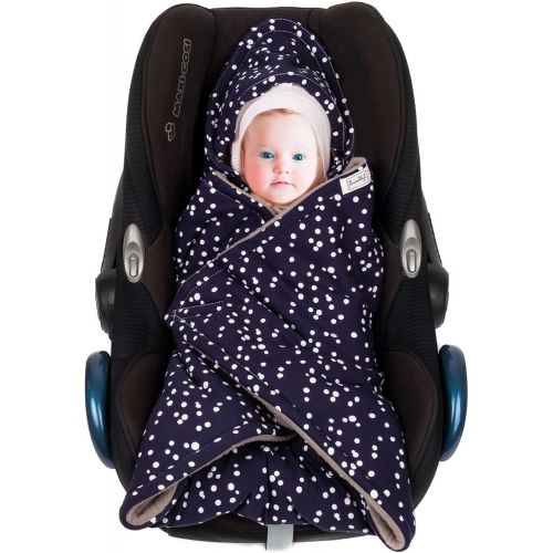  SWADDYL Baby Blue Swaddle Hooded Blanket I Stroller I carseat Blanket I Newborn Babies I Winter I Minky Plush (Darkblue)