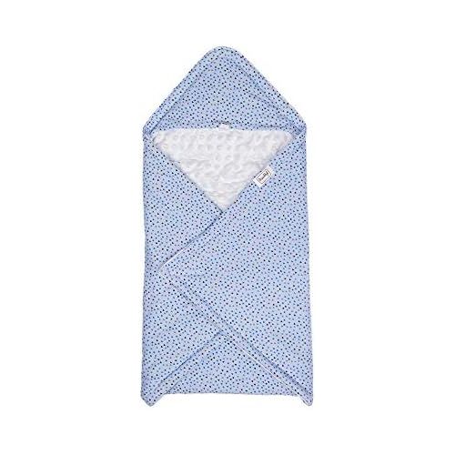  SWADDYL Baby blue swaddle hooded blanket I stroller I carseat blanket I newborn babies I winter I minky plush