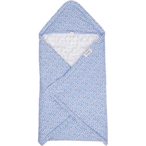  SWADDYL Baby blue swaddle hooded blanket I stroller I carseat blanket I newborn babies I winter I minky plush