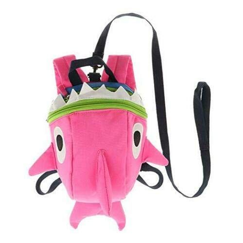  SWARI Swari Ultralight Shark Toddlers Pink Backpack for Kids With Harness Pre School Baby Bag Anti loss