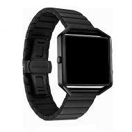 SWAWS Compatible/Replacement for Fitbit Blaze, Stainless Steel Fitbit Blaze Bands with Frame Watch Band for Fitbit Blaze Smart Fitness Watch (Black)