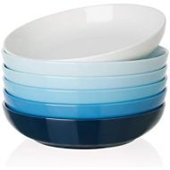 [아마존베스트]SWEEJAR Ceramic Pasta Bowls Set, 22 OZ for Salad, Soup, Cereal, Set of 6 (Blue)