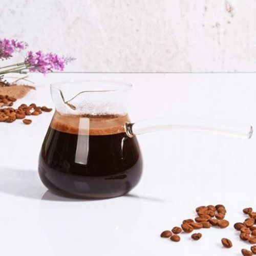  [아마존베스트]SWEET HOME Turkish Coffee Pot Borosilicate Glass, Stovetop Tea Maker, Jazzva Cezve Briki, Healthy and Extremely Heat Resistant Milk Warmer, Hot Chocolate Maker, Butter Melting Pot