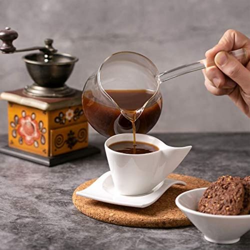  [아마존베스트]SWEET HOME Turkish Coffee Pot Borosilicate Glass, Stovetop Tea Maker, Jazzva Cezve Briki, Healthy and Extremely Heat Resistant Milk Warmer, Hot Chocolate Maker, Butter Melting Pot