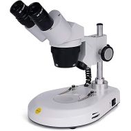 Swift S306S-20-2L 20X/40X/80X Magnification Forward Mounted 360° Rotatable Binocular Stereo Microscope, Wide-field 10X and 20X Eyepieces,Upper and Lower LED Lighting,Reversible Black/White Stage Plate