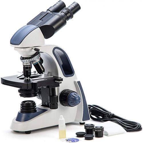  [아마존 핫딜] [아마존핫딜]SWIFT Swift SW380B 40X-2500X Magnification, Siedentopf Head, Research-Grade Binocular Compound Lab Microscope with Wide-Field 10X and 25X Eyepieces, Mechanical Stage, Abbe Condenser, Ult