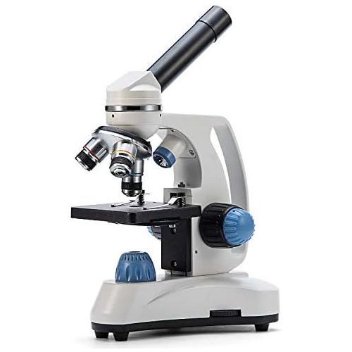  [아마존베스트]SWIFT SW150 Compound Monocular Student Microscope with 40X-1000X Magnification, Glass Optics, Extra 25X Widefield Eyepiece, Coarse and Fine Focusing, Dual Illumination, and Cordles