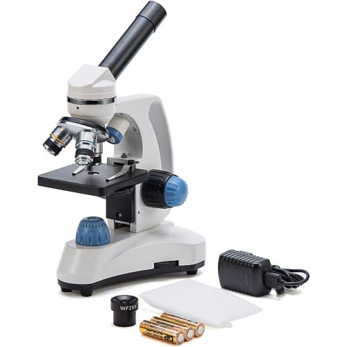  [아마존베스트]SWIFT SW150 Compound Monocular Student Microscope with 40X-1000X Magnification, Glass Optics, Extra 25X Widefield Eyepiece, Coarse and Fine Focusing, Dual Illumination, and Cordles