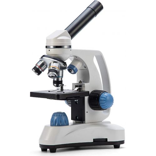 [아마존베스트]SWIFT SW150 Compound Monocular Student Microscope with 40X-1000X Magnification, Glass Optics, Extra 25X Widefield Eyepiece, Coarse and Fine Focusing, Dual Illumination, and Cordles