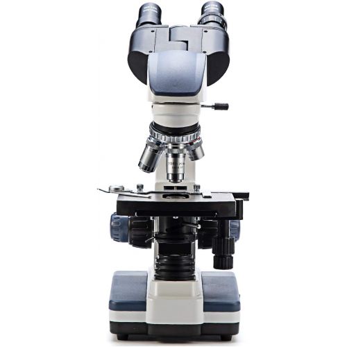  [아마존베스트]Swift SW350B 40X-2500X Magnification, Siedentopf Binocular Head, Research-Grade Compound Lab Microscope with Wide-Field 10X and 25X Eyepieces, Mechanical Stage, Abbe Condenser