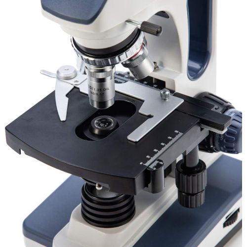  [아마존베스트]Swift SW350B 40X-2500X Magnification, Siedentopf Binocular Head, Research-Grade Compound Lab Microscope with Wide-Field 10X and 25X Eyepieces, Mechanical Stage, Abbe Condenser