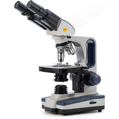  [아마존베스트]Swift SW350B 40X-2500X Magnification, Siedentopf Binocular Head, Research-Grade Compound Lab Microscope with Wide-Field 10X and 25X Eyepieces, Mechanical Stage, Abbe Condenser