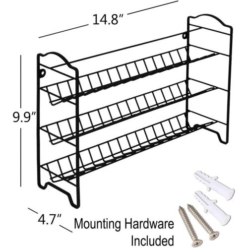  SWOMMOLY Spice Rack Organizer with 24 Empty Square Spice Jars, 396 Spice Labels with Chalk Marker and Funnel Complete Set, for Countertop, Cabinet or Wall Mount