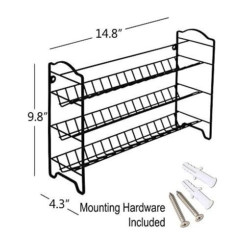  SWOMMOLY Spice Rack Organizer with 24 Empty Round Spice Jars, 396 Spice Labels with Chalk Marker and Funnel Complete Set, for Countertop, Cabinet or Wall Mount