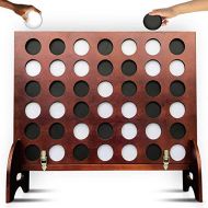 SWOOC Games - Giant Four in a Row (All Weather) Outdoor Game with Carrying Case and Noise Reducing Design - 60% Quieter - Jumbo Connect 4 Discs to Win - Oversized Yard Game for Kid