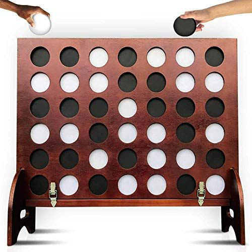  SWOOC Games - Giant Four in a Row (All Weather) Outdoor Game with Carrying Case and Noise Reducing Design - 60% Quieter - Jumbo Connect 4 Discs to Win - Oversized Yard Game for Kid