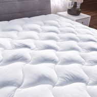 SWTMERRY Full Mattress Topper,Full Mattress Protector Hypoallergenic Ultra Soft Quilted Fitted Mattress Pad Cover Antibacterial Breathable for Home Hotel-White