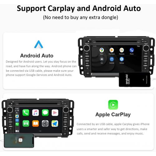  [아마존베스트]SWTNVIN Car Stereo Radio Android 10.0 DVD Player for GMC Sierra Yukon Chevrolet Buick Chevy Silverado Double Din 2G RAM 32G ROM 7 inch Multimedia Radio Navi Support WiFi BT Steerin