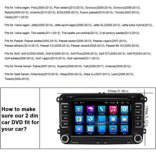  SWTNVIN Car stereo Android 8.1, Radio, DVD Player, GPS NAVI 7 inch IPS 2 Din, with Rear Camera, supports Bluetooth WiFi 4G Mirror Link USB SWC OBD (Black)