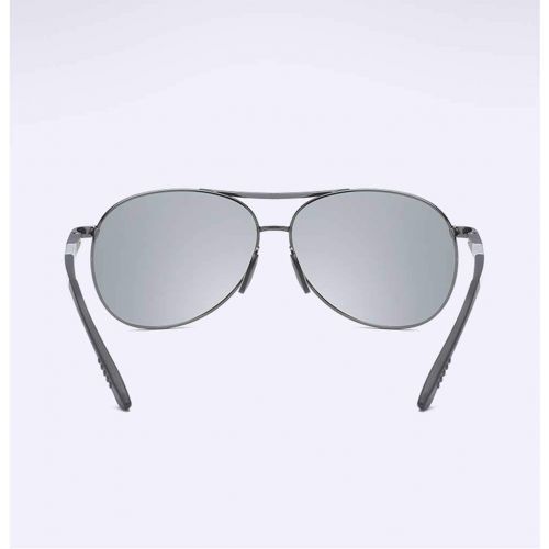  SX Mens Aluminum-Magnesium Frame Photosensitive Color Changing Polarized Sunglasses (Color : Gun, Size : 147mm139mm)