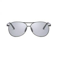 SX Mens Aluminum-Magnesium Frame Photosensitive Color Changing Polarized Sunglasses (Color : Black, Size : 147mm139mm)