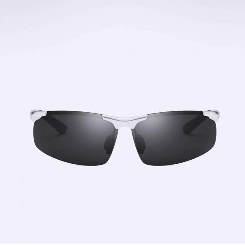  SX Mens Aluminum-Magnesium Polarized Sunglasses, Driving Glasses UV400 (Color : Silver Frame)