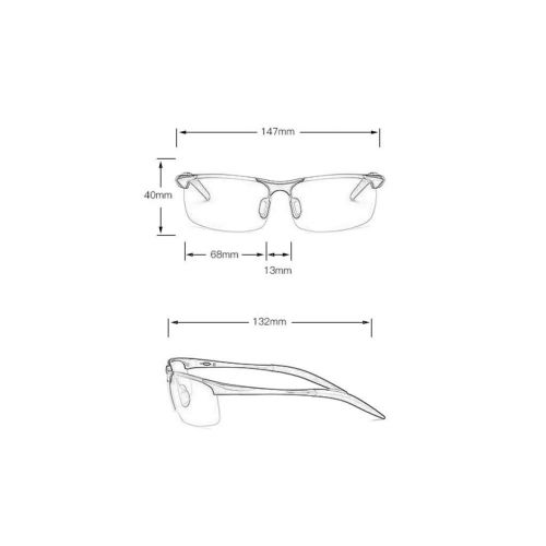  SX Mens Aluminum-Magnesium Night Vision Polarized Driving Mirror, Anti-Glare Fishing Glasses (Color : Black Frame)
