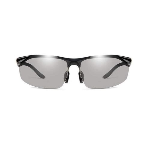  SX Mens UV-Resistant Photosensitive Color Polarized Sunglasses Driver Driving Fishing Sports Sunglasses (Color : Black)