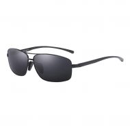 /SX Aluminum-Magnesium Alloy Polarized Sunglasses, Mens Tide Sports Riding Glasses (Color : Black Frame)
