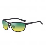 SX Aluminum-Magnesium Sunglasses Day and Night Special Driving Sports Riding Glasses (Color : Black Frame)