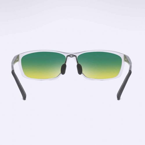  SX Aluminum-Magnesium Sunglasses Day and Night Special Driving Sports Riding Glasses (Color : Silver Frame)