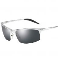 /SX Aluminum-Magnesium Mens Polarized Sunglasses, Driving Sports Goggles (Color : Silver Frame)