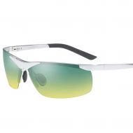 SX Mens Driving Aluminum-Magnesium Driving Sunglasses, Day and Night Sports Riding Glasses (Color : Silver Frame)