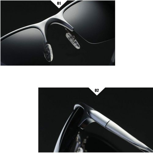  SX Aluminum-Magnesium Mens Polarized Sunglasses, Driving Sports Goggles (Color : Black Frame)