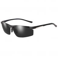 SX Aluminum-Magnesium Mens Polarized Sunglasses, Sports Driving Glasses (Color : Black Frame)