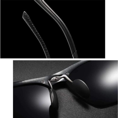  SX Aluminum-Magnesium Mens Polarized Sunglasses, Sports Driving Glasses (Color : Black Frame)