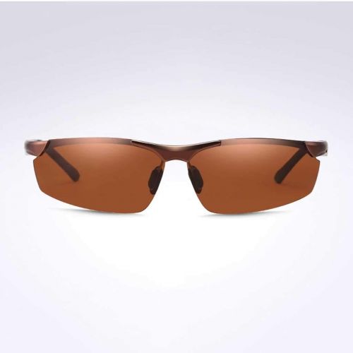  SX Aluminum-Magnesium Mens Polarized Sunglasses, Sports Driving Glasses (Color : Tea Frame)