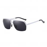 /SX Aluminum-Magnesium Mens Polarized Sunglasses, Classic Fishing Riding Mirror (Color : Silver Frame)