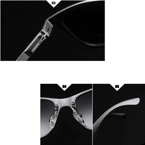  SX Mens and Womens Polarized Sunglasses, Aluminum-Magnesium Full-Frame Outdoor Sports Riding Glasses (Color : Gun Frame)