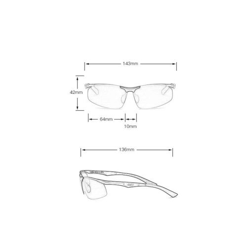  SX Mens Half Frame Aluminum Magnesium Polarized Sunglasses Day and Night Driving Glasses (Color : Black)