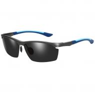 SX Aluminum-Magnesium Half-Frame Mens Polarized Sunglasses Riding Sports Mirror (Color : Gun Box)